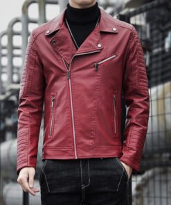 Men’s Spring–Autumn Motorcycle Leather Jacket — Casual Riding Coat